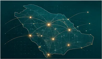 Network map of the Kingdom of Saudi Arabia